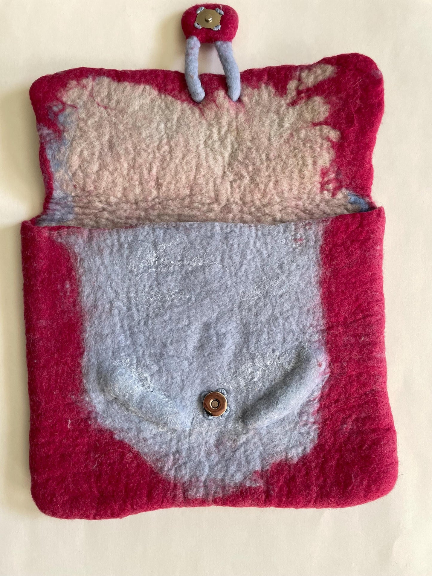 Felted Tablet Case Unique , IPad case, Red and Blue