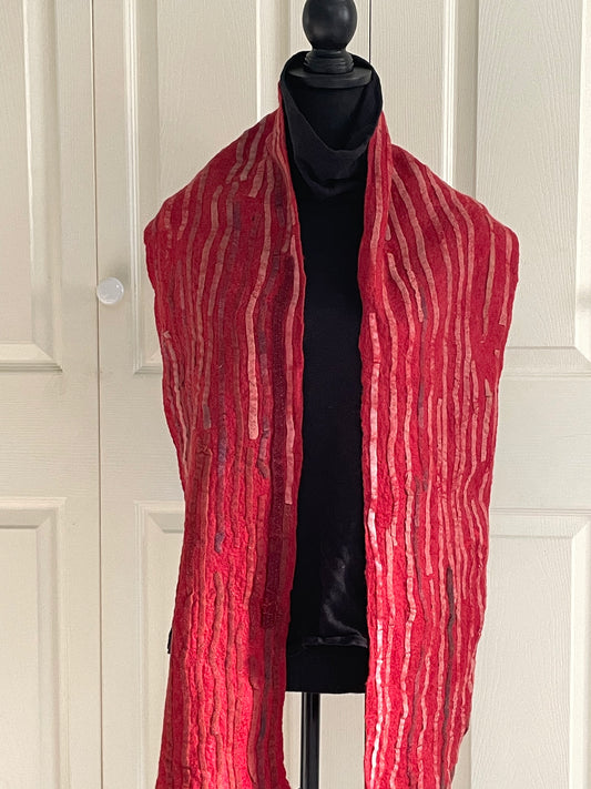 Felted Scarf, Red