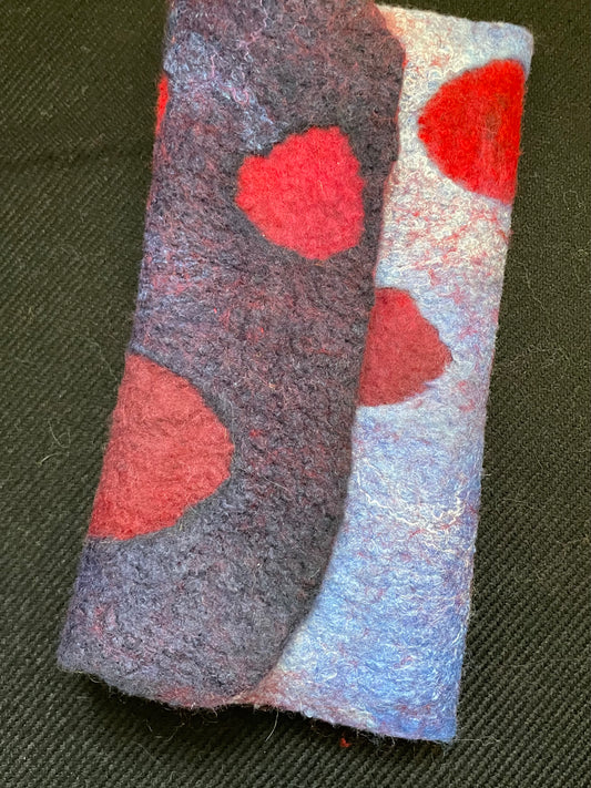 Felted Wallet, Trifold ,Circles