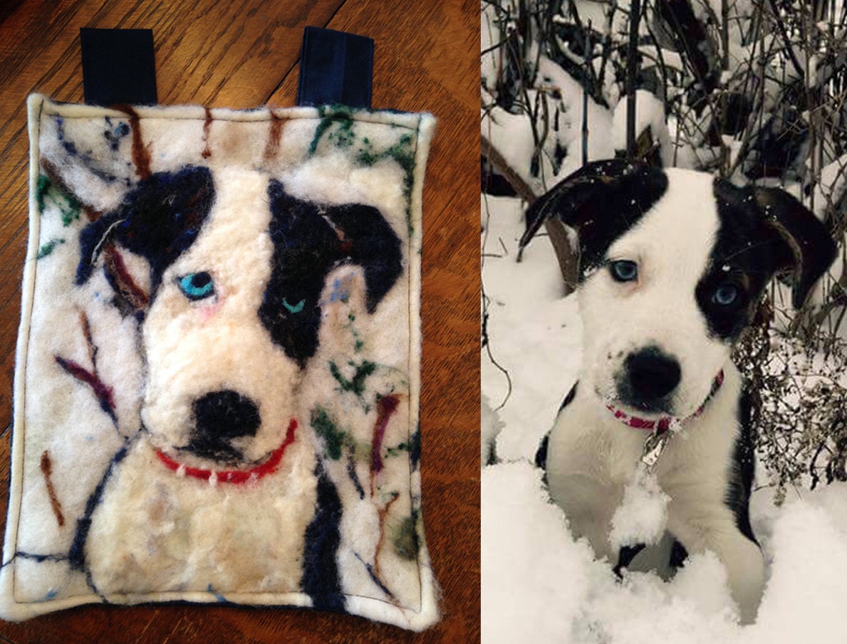 Custom Felted Portrait of Your Pet, Needle Felted  Picture