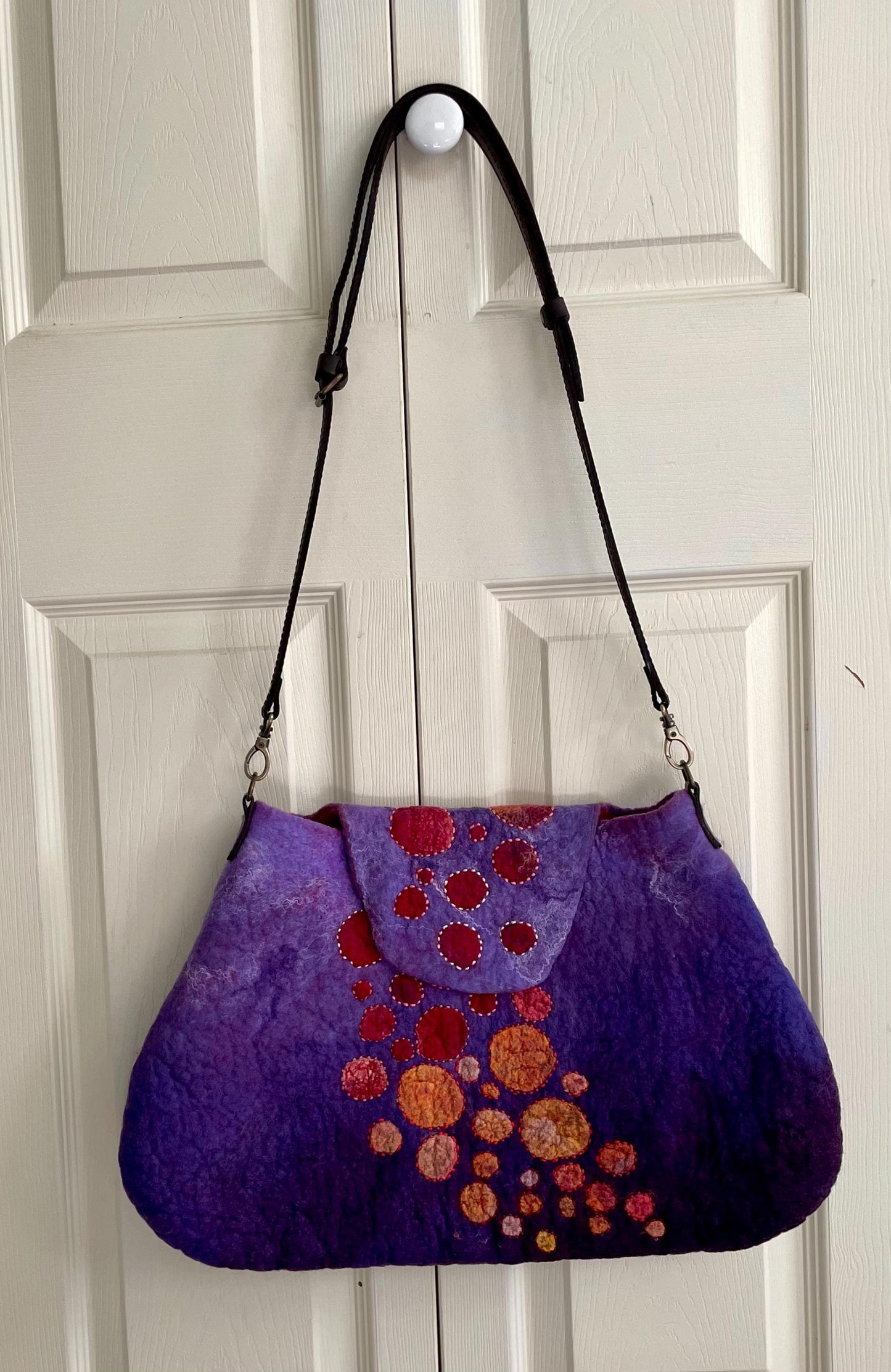 Felted Shoulder Bag, Purple