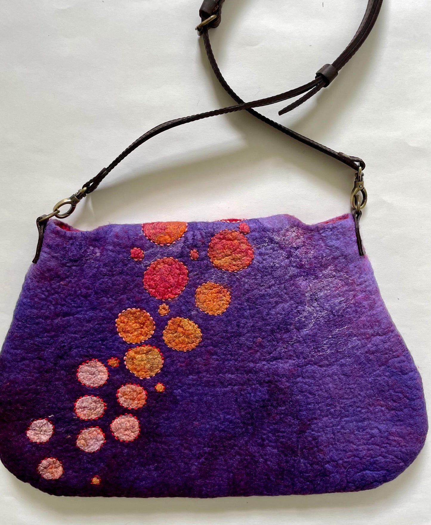Felted Shoulder Bag, Purple