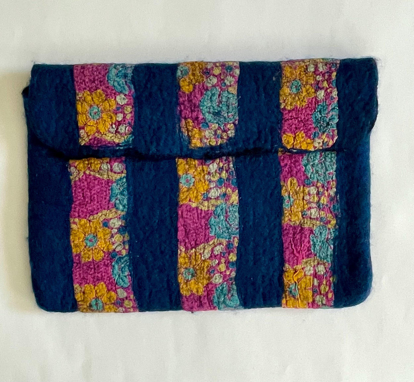 Felted Tablet Case Blue Sari Silk Nuno Felted
