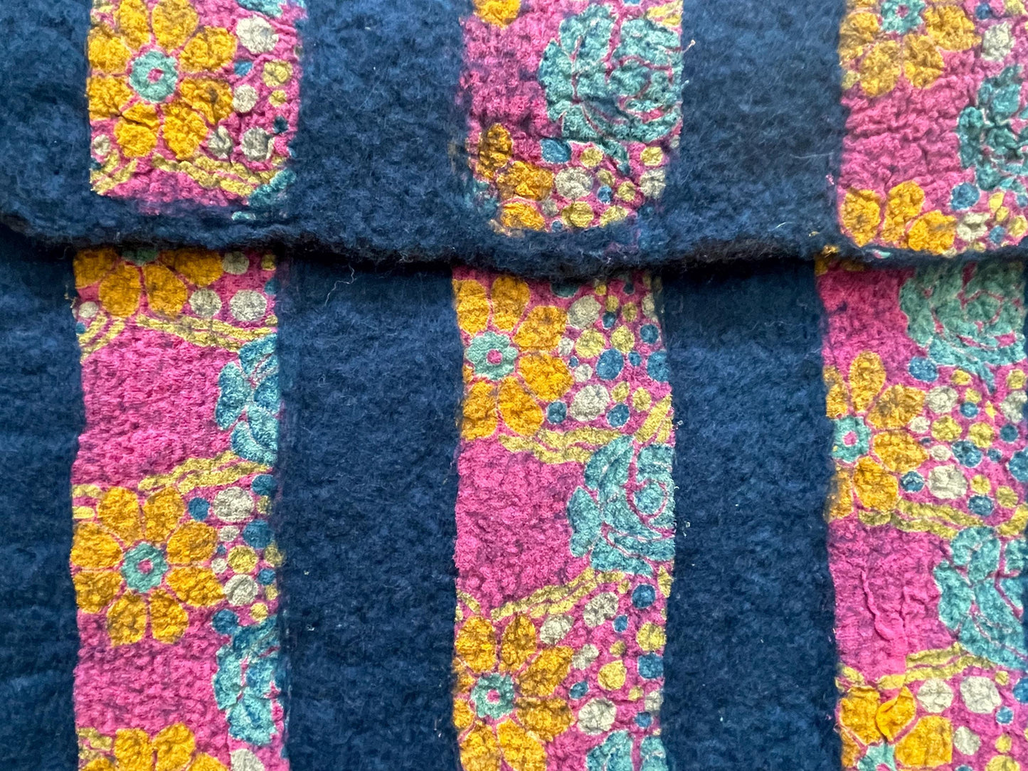 Felted Tablet Case Blue Sari Silk Nuno Felted