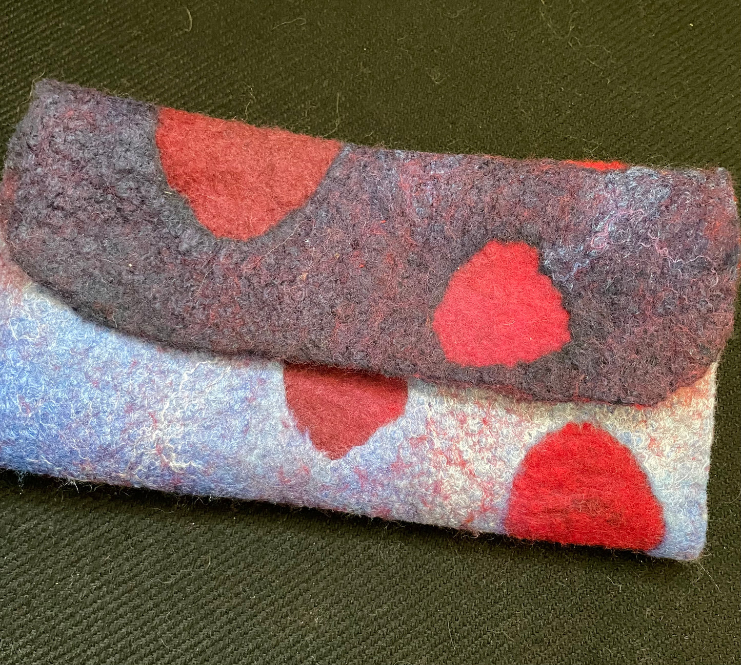 Felted Wallet, Trifold ,Circles