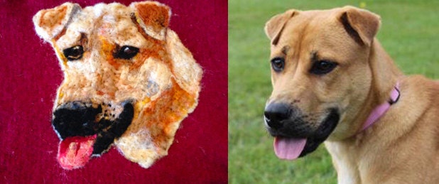 Custom Felted Portrait of Your Pet, Needle Felted  Picture