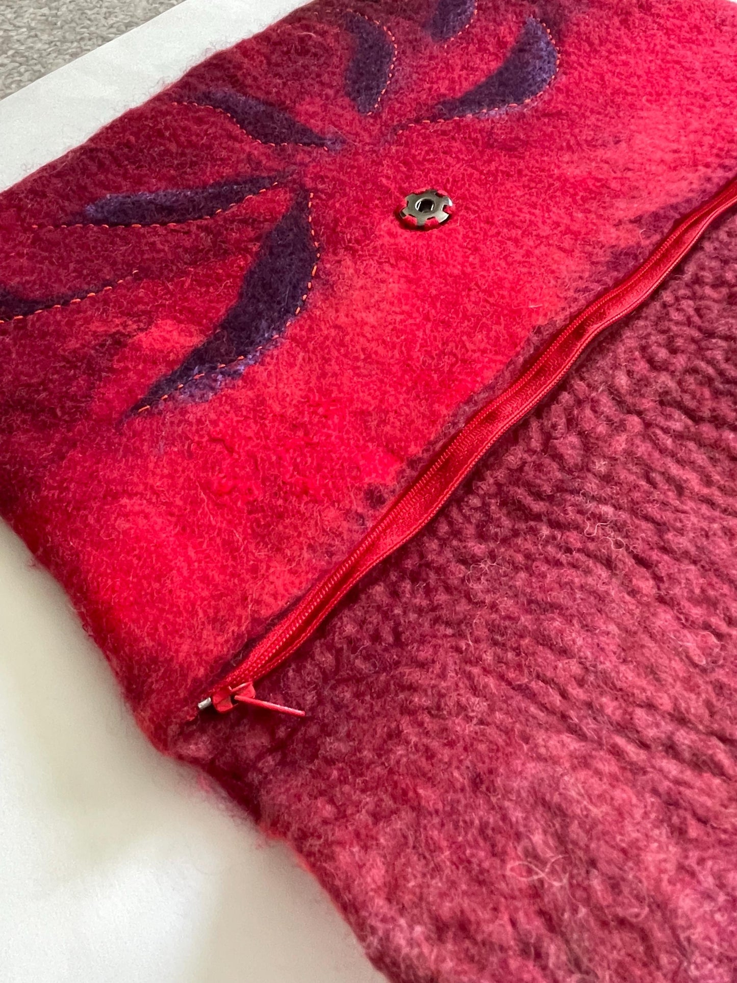 Felted Tablet Case Unique Gift Red