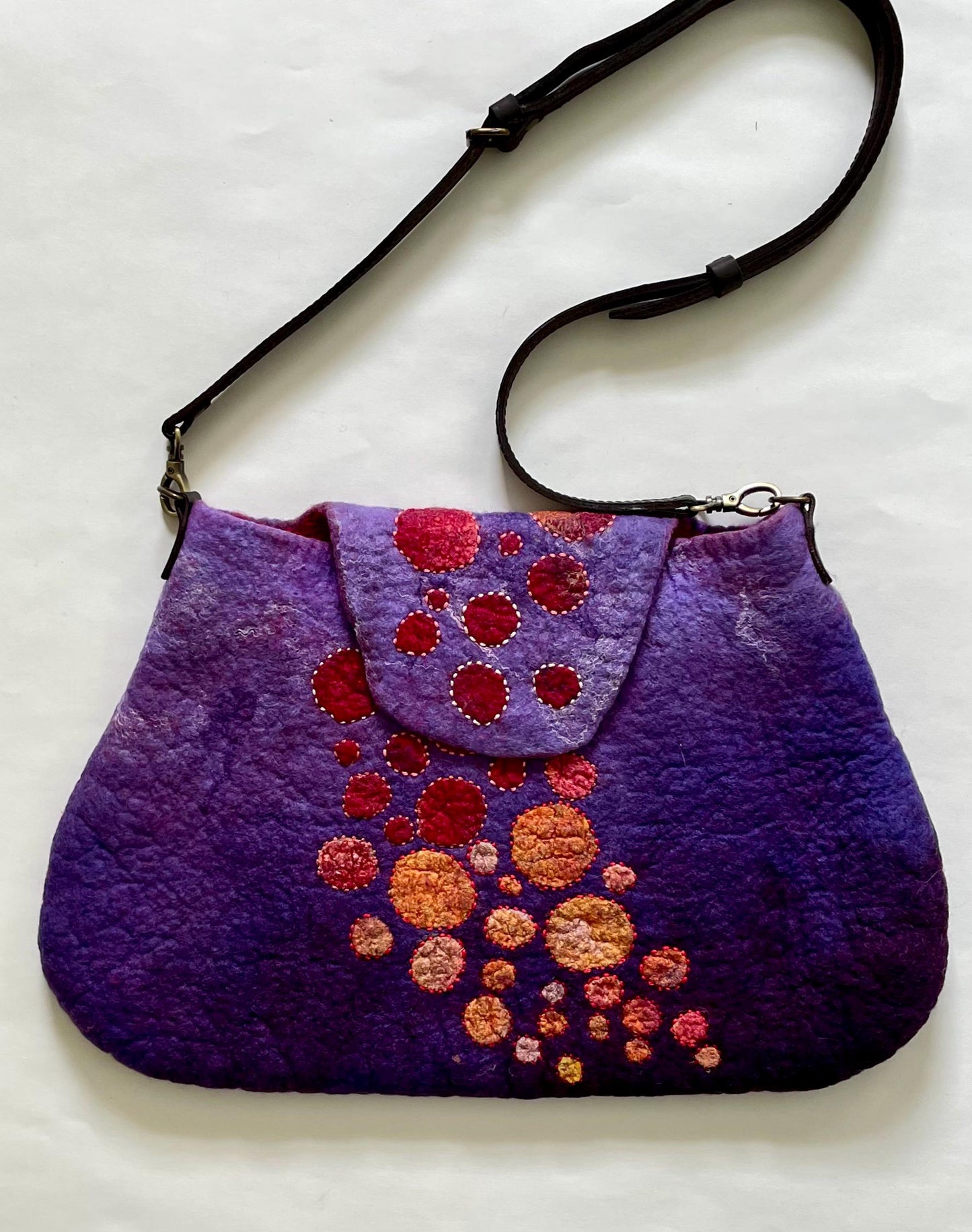 Felted Shoulder Bag, Purple