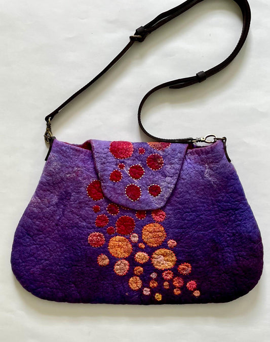 Felted Shoulder Bag, Purple