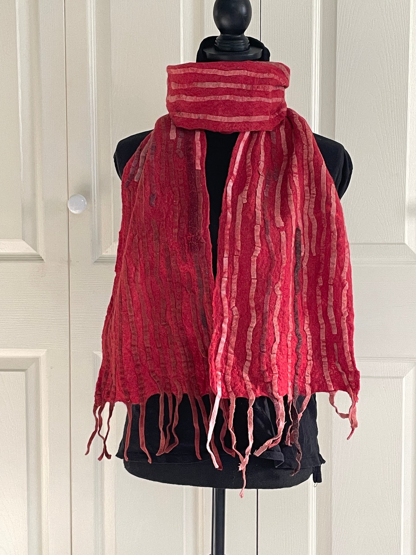 Felted Scarf,  Red