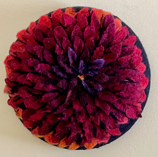 Red Dahlia Felted Flower