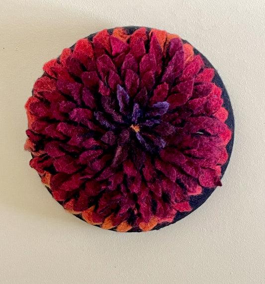 Red Dahlia Felted Flower