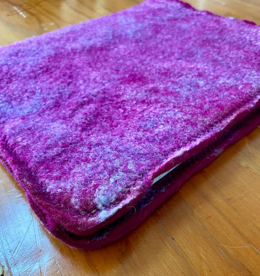 Scarlet Felted Journal Cover, Merino Wool, A5 Notebook