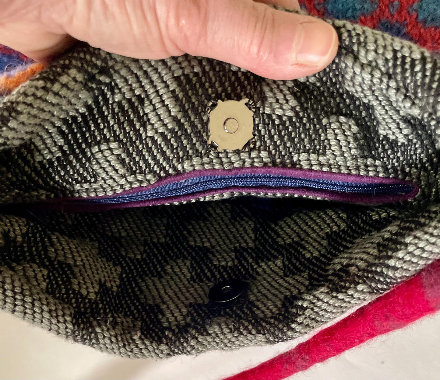 Felted Shoulder Bag, Multi Colored