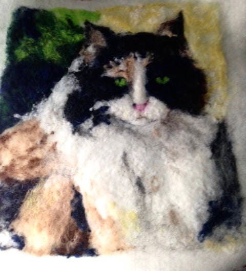Custom Felted Portrait of Your Pet, Needle Felted  Picture