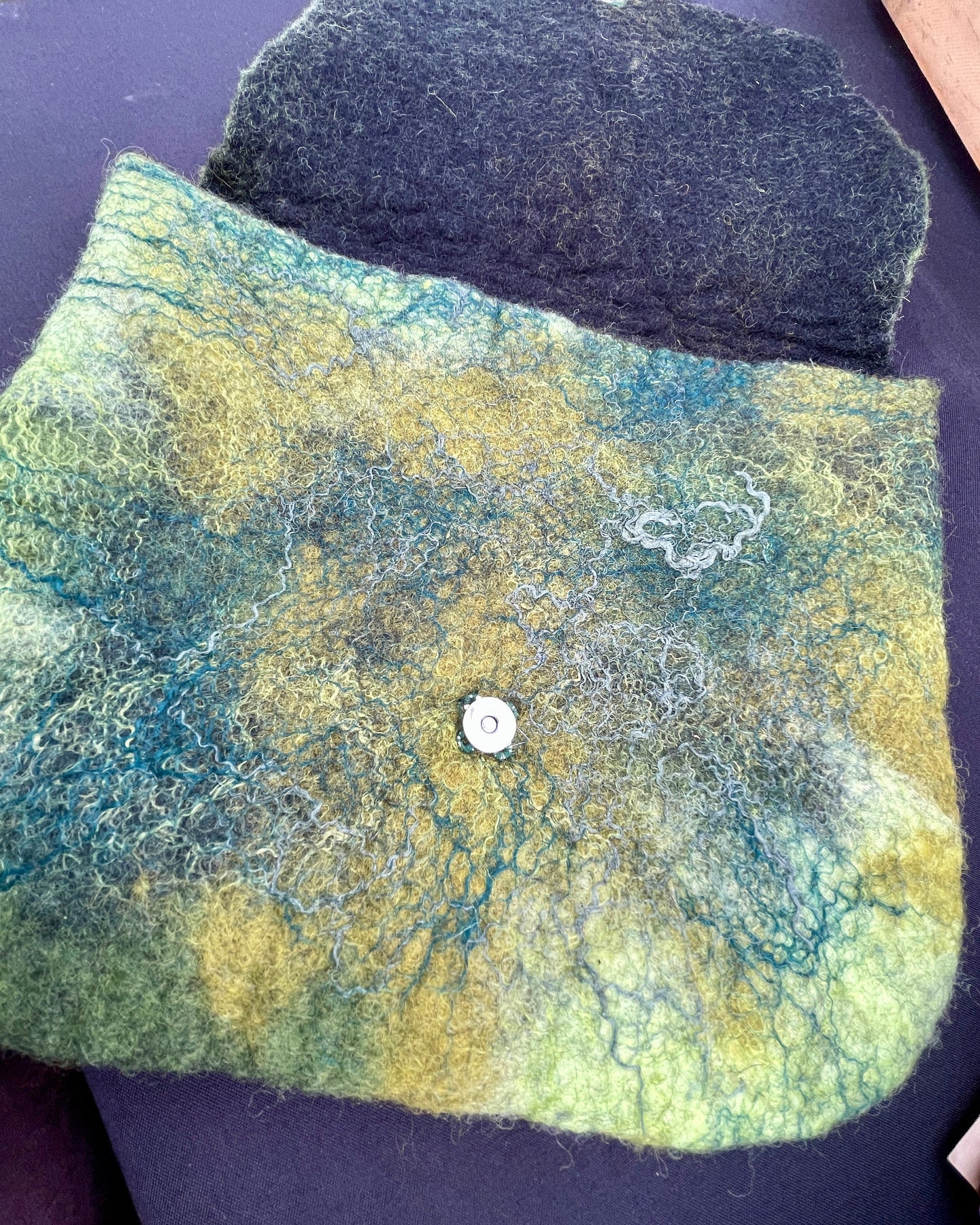 Felted Tablet Case: Merino Wool Nuno Felt, Magnetic Clasp
